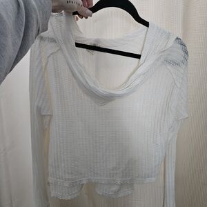 We The Free Cream Waffle Knit Hoodie